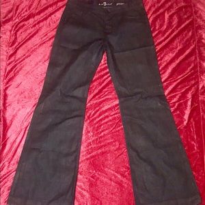 7 For All Mankind Ginger Stretch Wide-leg Jean BLK